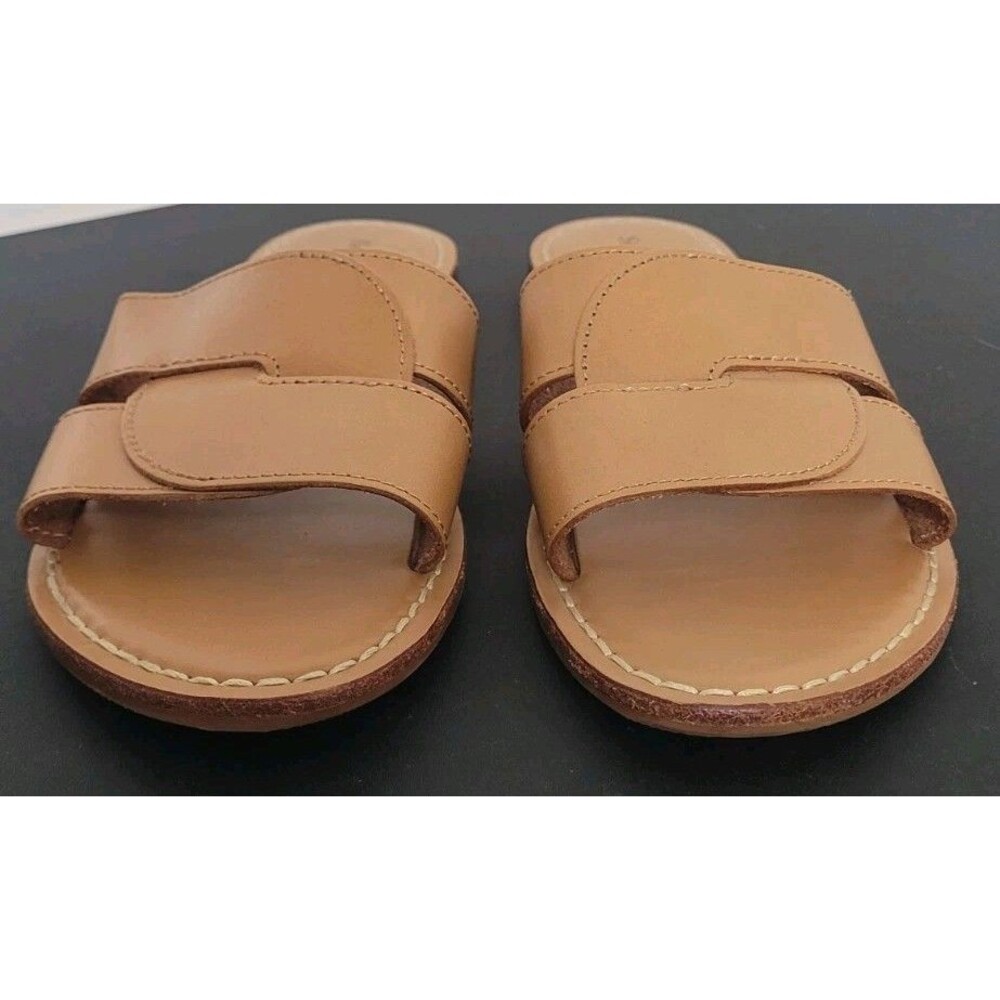 Soludos Shea Interlocking Leather Slide Tan Sandals Size 8.5 NWOB Minimalist - Picture 3 of 10